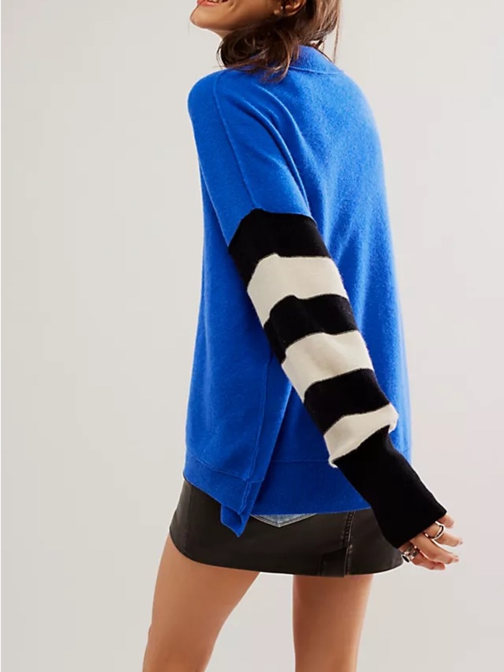 Free People Easy Street Cashmere Strip Tunic Large